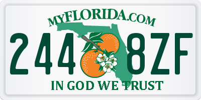 FL license plate 2448ZF