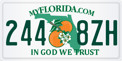 FL license plate 2448ZH