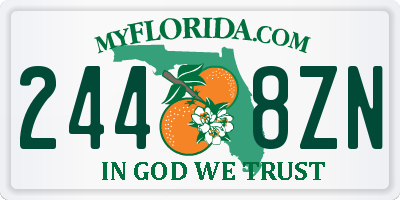 FL license plate 2448ZN
