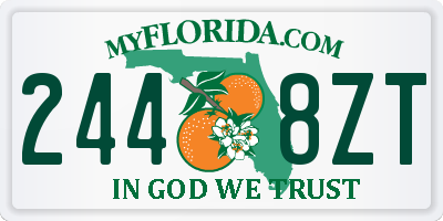 FL license plate 2448ZT