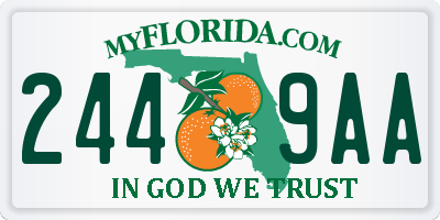 FL license plate 2449AA