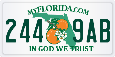 FL license plate 2449AB