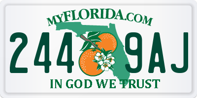 FL license plate 2449AJ