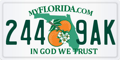 FL license plate 2449AK