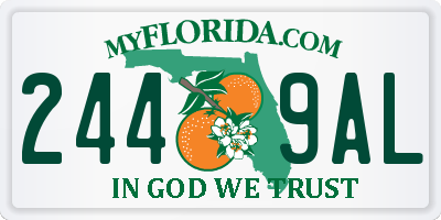 FL license plate 2449AL