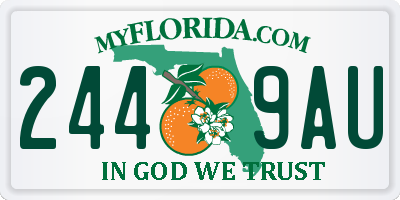 FL license plate 2449AU