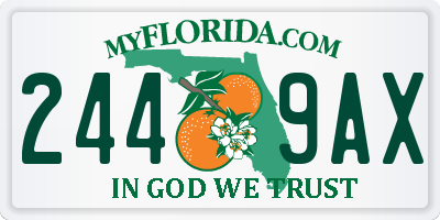 FL license plate 2449AX