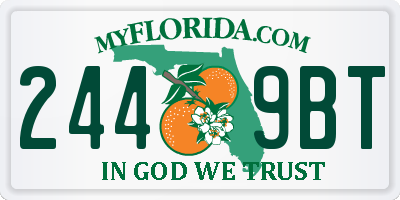 FL license plate 2449BT