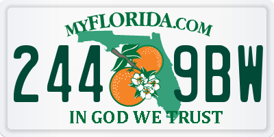 FL license plate 2449BW