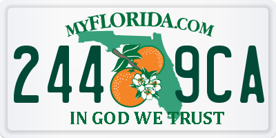 FL license plate 2449CA