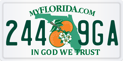 FL license plate 2449GA