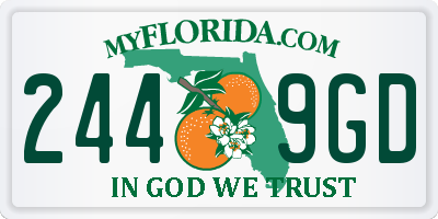 FL license plate 2449GD