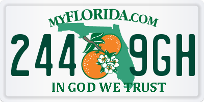 FL license plate 2449GH