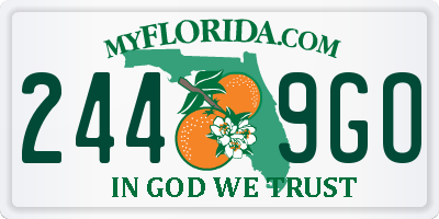 FL license plate 2449GO