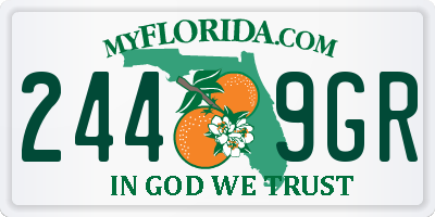 FL license plate 2449GR
