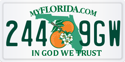 FL license plate 2449GW