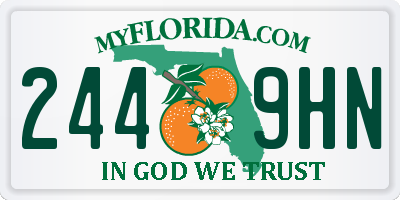 FL license plate 2449HN
