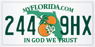 FL license plate 2449HX