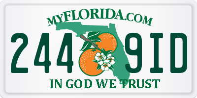 FL license plate 2449ID