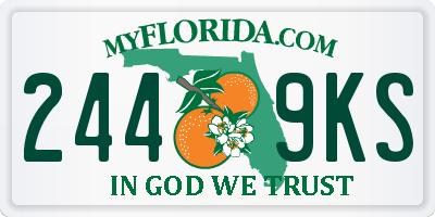 FL license plate 2449KS