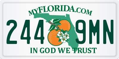 FL license plate 2449MN
