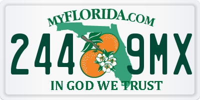 FL license plate 2449MX
