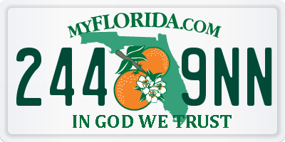 FL license plate 2449NN