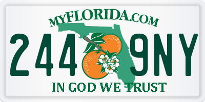 FL license plate 2449NY