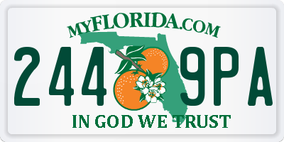 FL license plate 2449PA