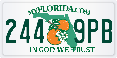 FL license plate 2449PB