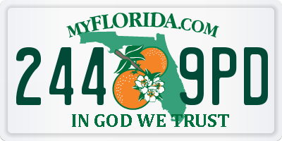 FL license plate 2449PD