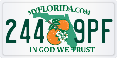 FL license plate 2449PF