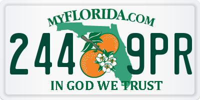 FL license plate 2449PR