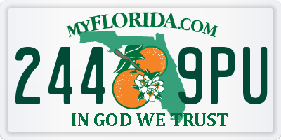 FL license plate 2449PU