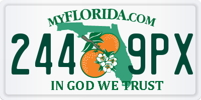 FL license plate 2449PX