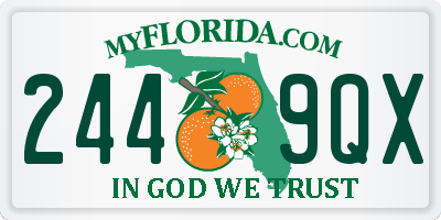 FL license plate 2449QX