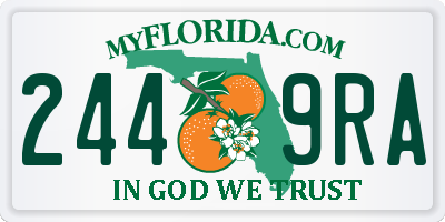 FL license plate 2449RA