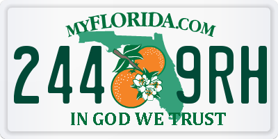 FL license plate 2449RH