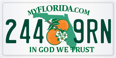FL license plate 2449RN