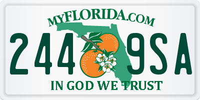 FL license plate 2449SA