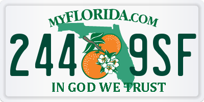 FL license plate 2449SF