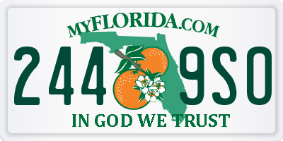 FL license plate 2449SO