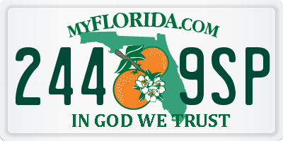 FL license plate 2449SP