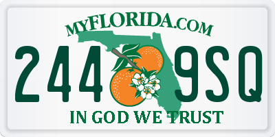 FL license plate 2449SQ