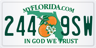 FL license plate 2449SW