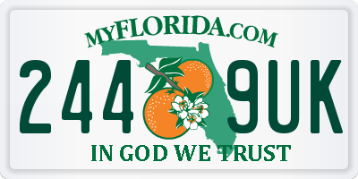 FL license plate 2449UK