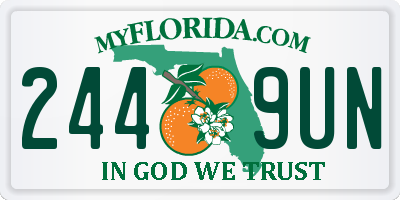 FL license plate 2449UN