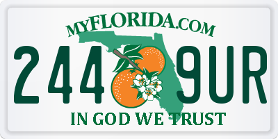FL license plate 2449UR