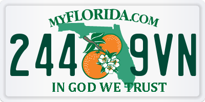 FL license plate 2449VN