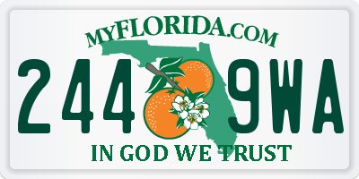 FL license plate 2449WA